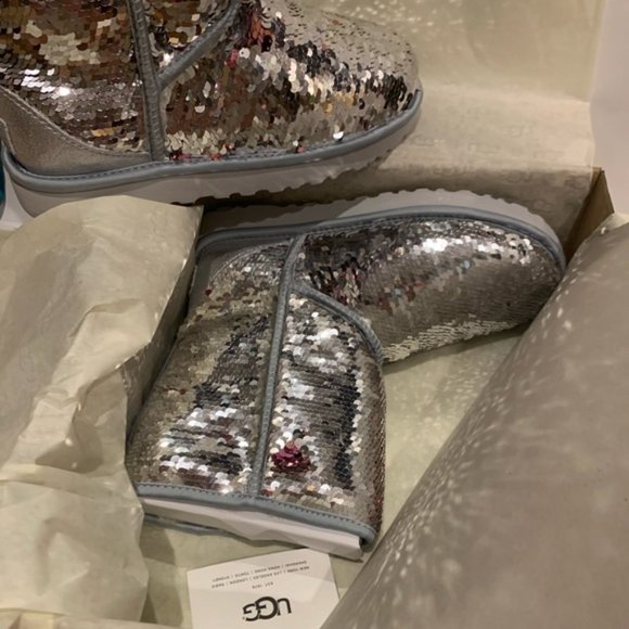 UGG Classic Short Sequin Bling Sparkle Boots 6 7 8 9 NEW - Picture 10 of 15